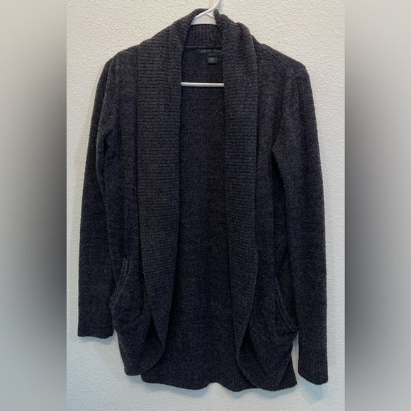 Barefoot Dreams Sweaters - Barefoot Dreams Cozy Chic Lite Charcoal Gray Cardigan Warm Soft Small Womens Sm